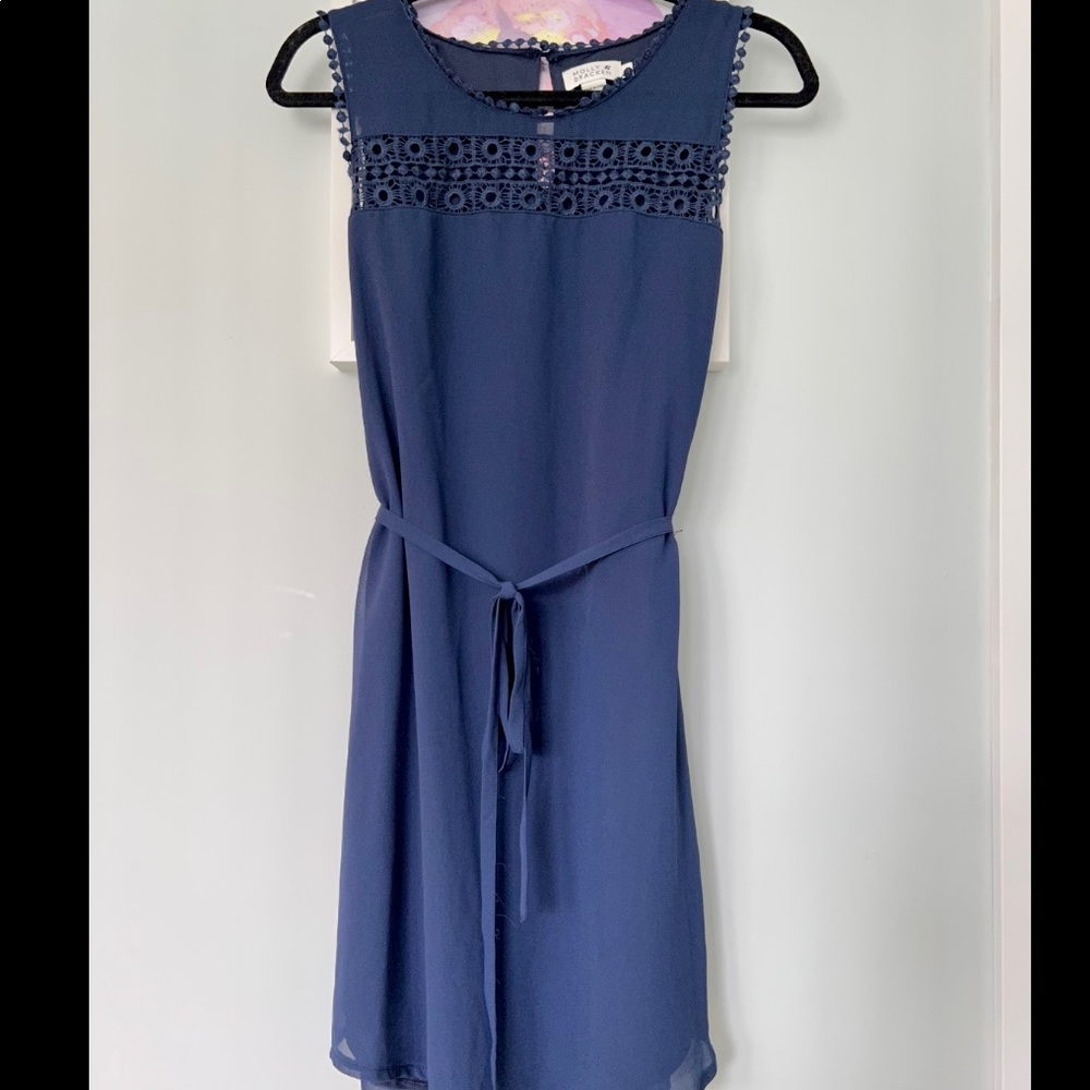 Blue Embroidered Swing Dress- Size M